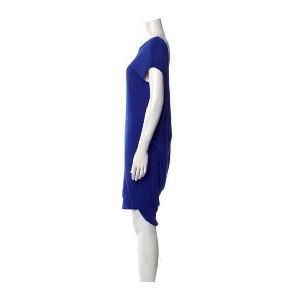 alexander mcqueen Authentic Solid Navy Blue Crew Neck Short Sleeve Mini Dress Xs - Picture 2 of 7